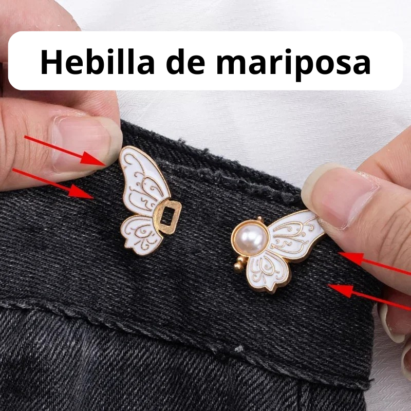 Hebilla Ajustable de Cintura – Mariposa con perla