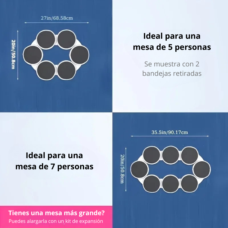 Bandeja Giratoria de 360° – Organizador de Mesa o Cocina, Ideal para Servir Comidas, Platos y Condimentos