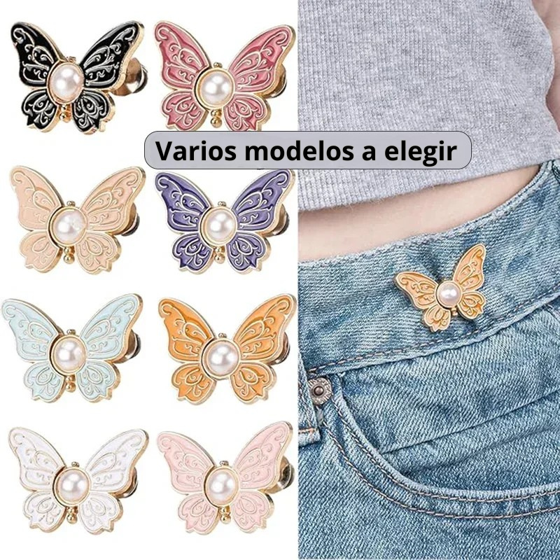 Hebilla Ajustable de Cintura – Mariposa con perla