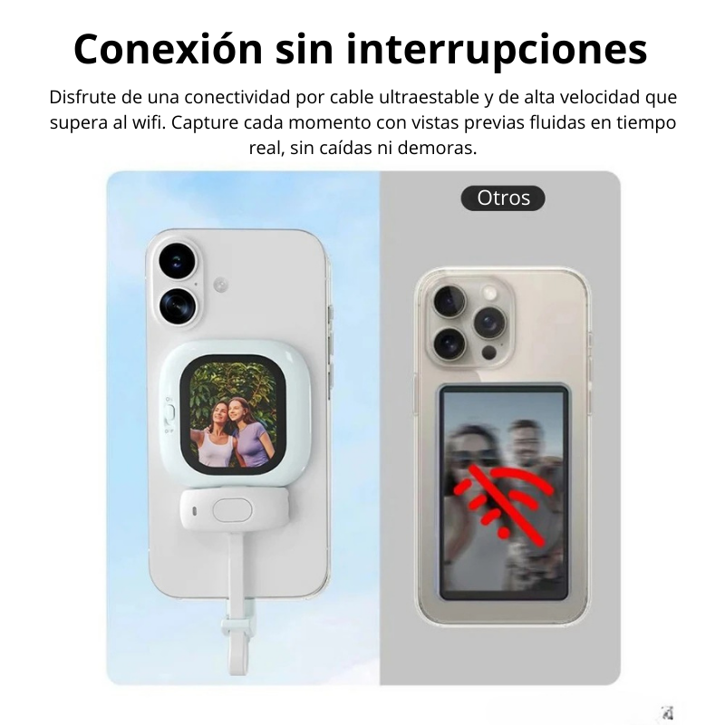 Founist Zuno Mini AMOLED – Monitor Selfie Magnético con Pantalla 2.13″, 700 nits y Mando remoto para iPhone (Vlog y Selfies)