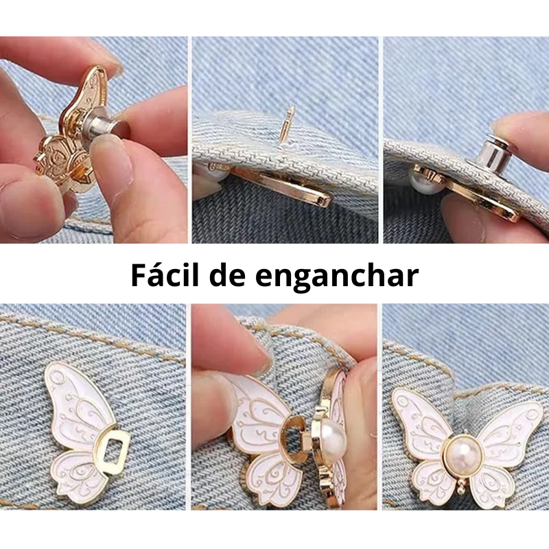 Hebilla Ajustable de Cintura – Mariposa con perla