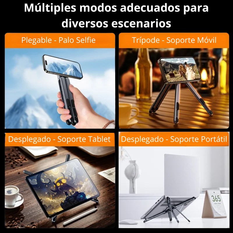 Soporte Portátil Magnético para Móvil y Tablet – Aluminio Resistente, Compacto y Fácil de Usar