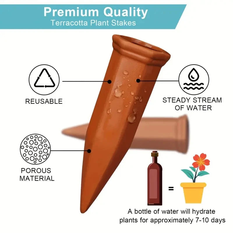 Sistema de riego automático por goteo de 3 piezas con punta de cerámica para riego automático de plantas de flores, invernaderos y jardines.