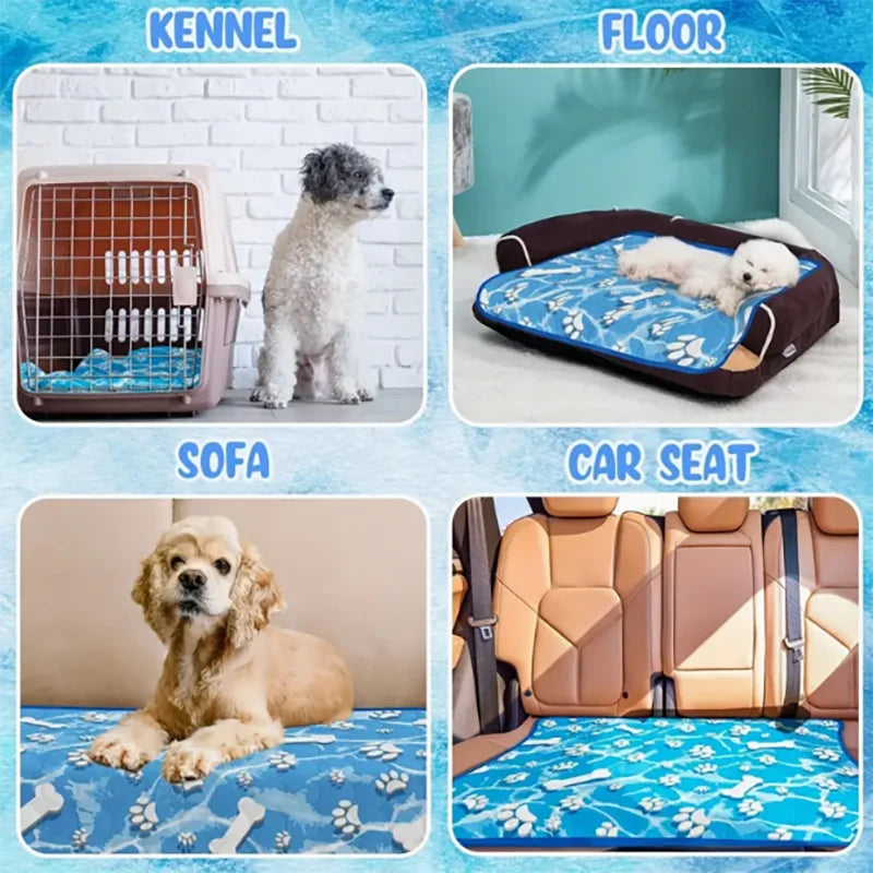 Almohadilla de hielo grande para mascotas de 77 x 100 cm