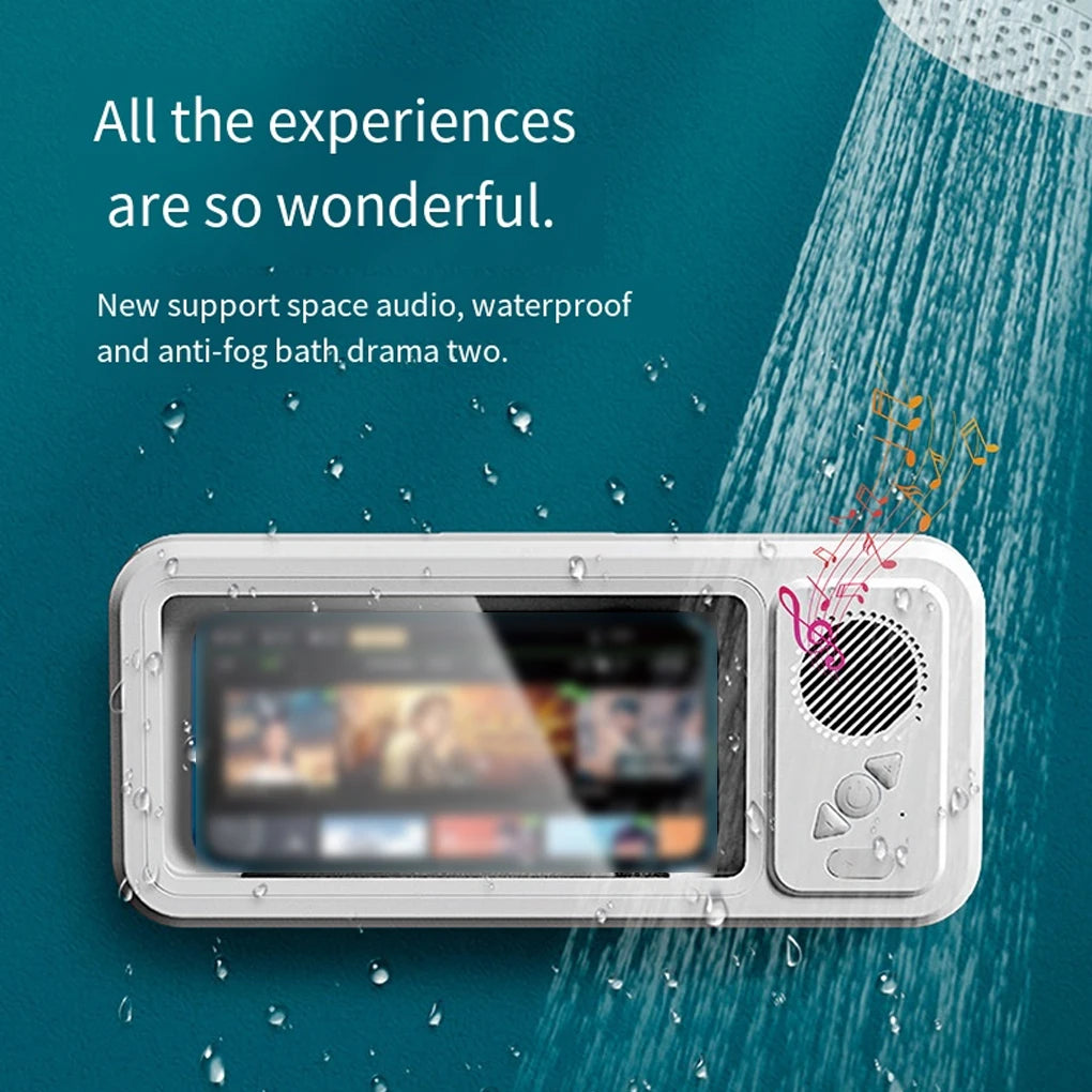 Soporte Impermeable para Móvil con Bluetooth – Escucha Música o Mira Series en la Ducha sin Preocupaciones