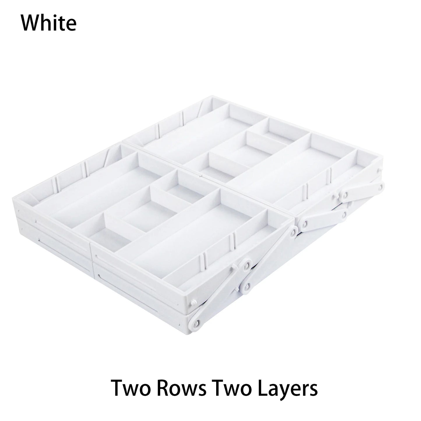 Organizador de cajones de 2 o 3 niveles, plegable y expandible - BLANCO