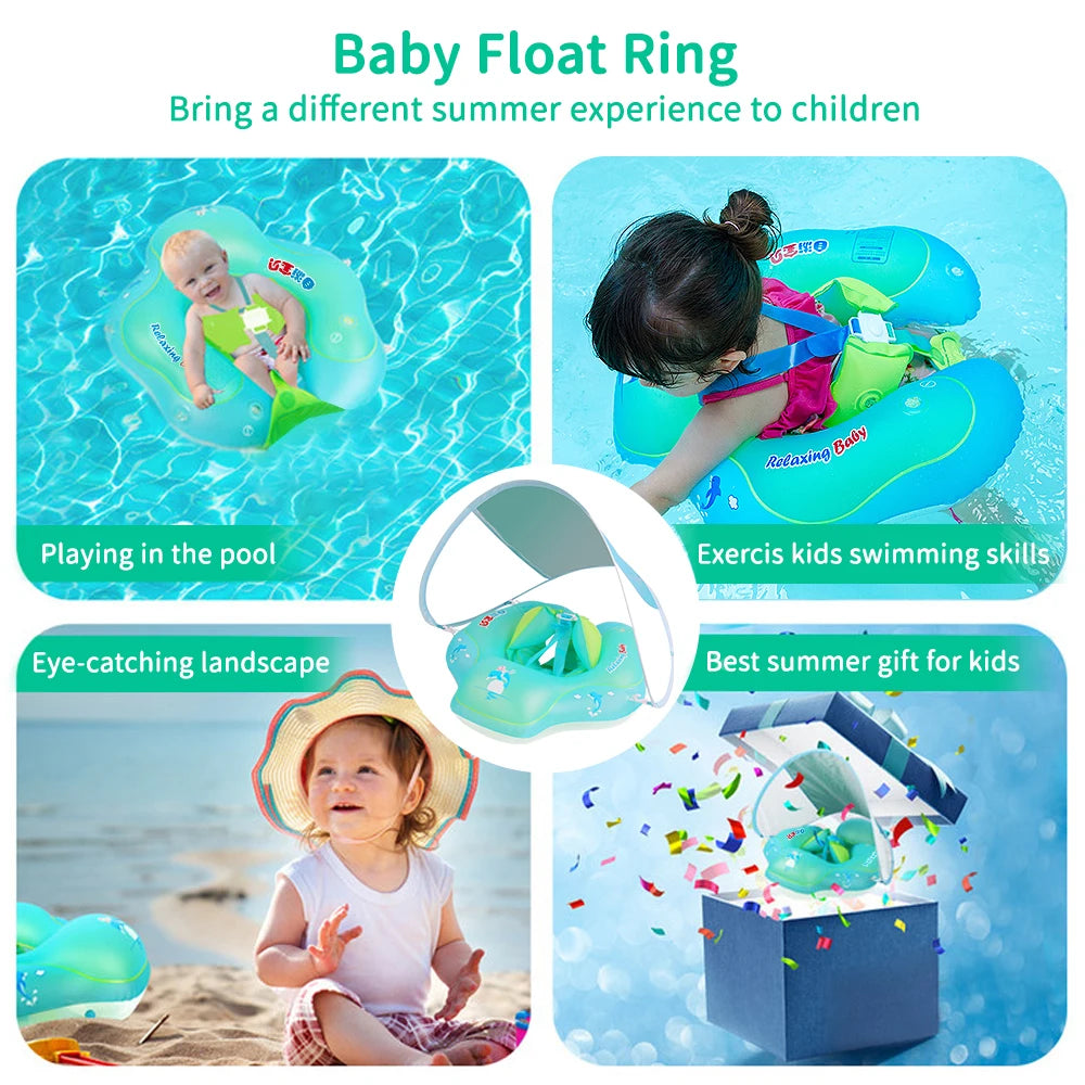 Flotador de natación inflable para bebé, flotador de cintura para el pecho