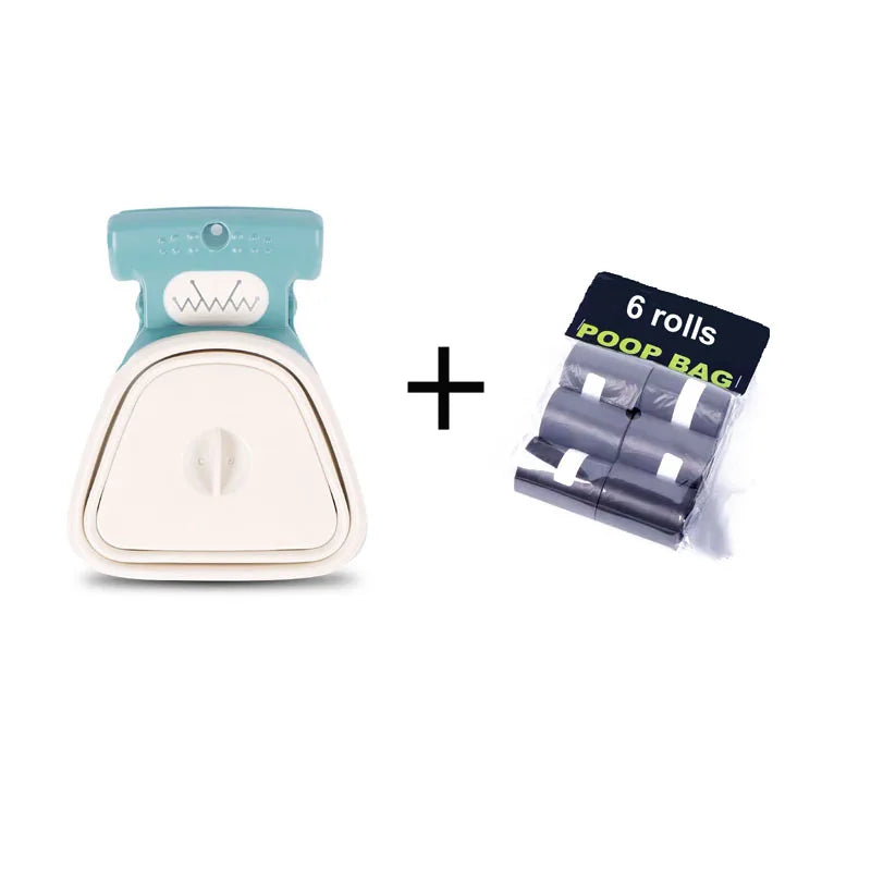 Recogedor y dispensador de bolsas para excrementos de perro, plegable