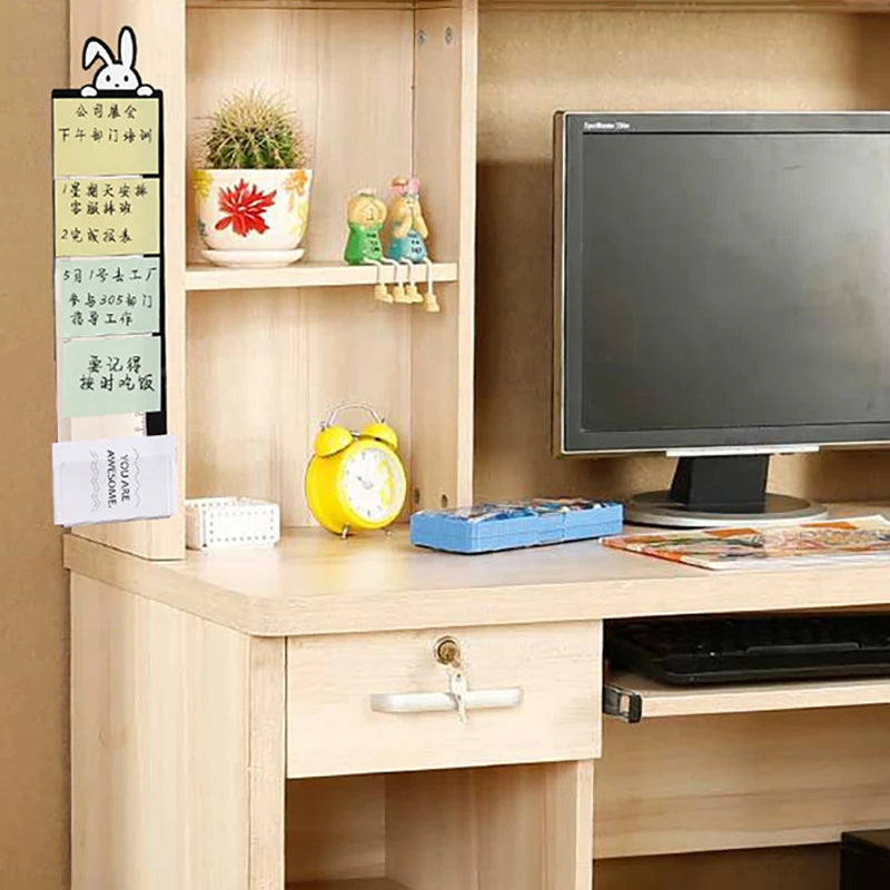 Tablón de notas acrílico para monitor – Mensajes, recordatorios y soporte multimedia