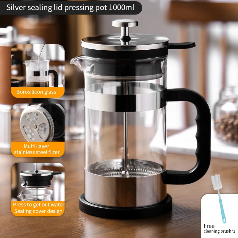 Cafetera de prensa francesa 1000 ml con filtro