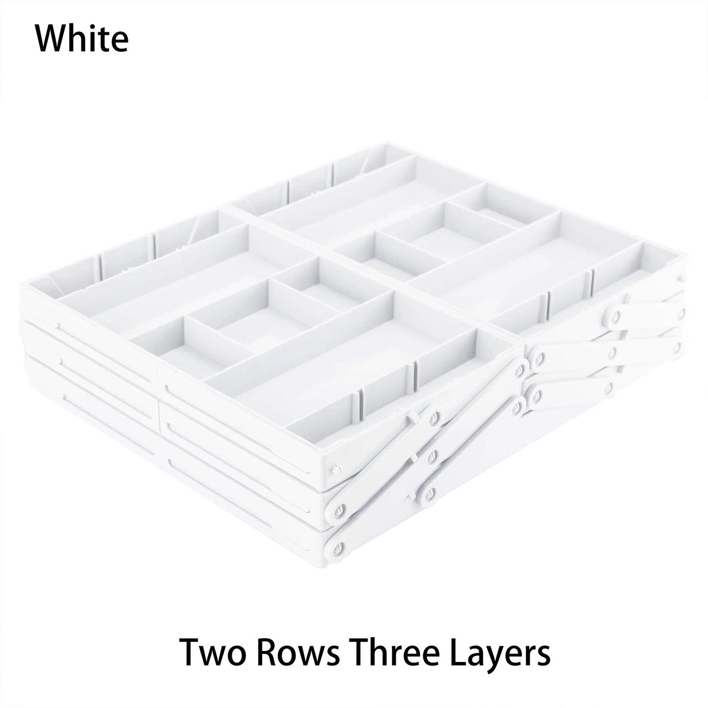 Organizador de cajones de 2 o 3 niveles, plegable y expandible - BLANCO