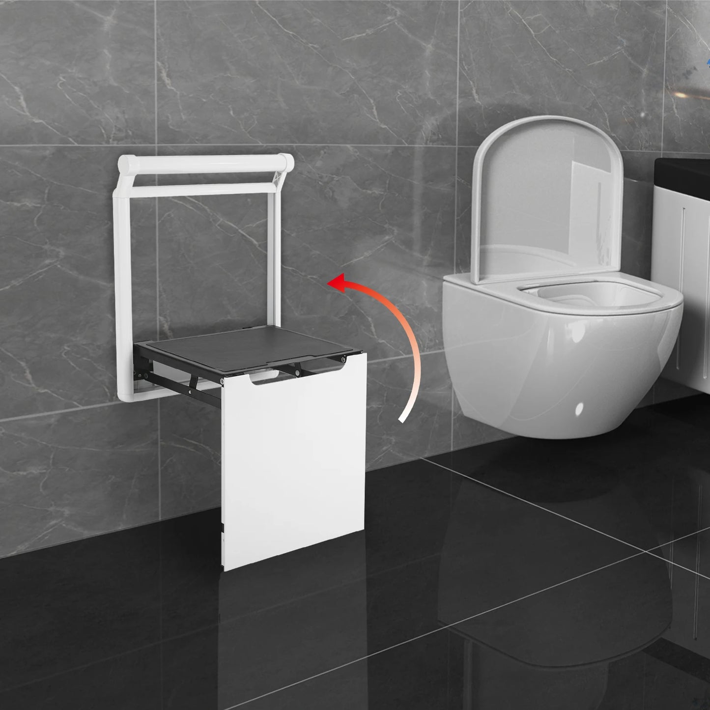Asiento de ducha plegable 90º