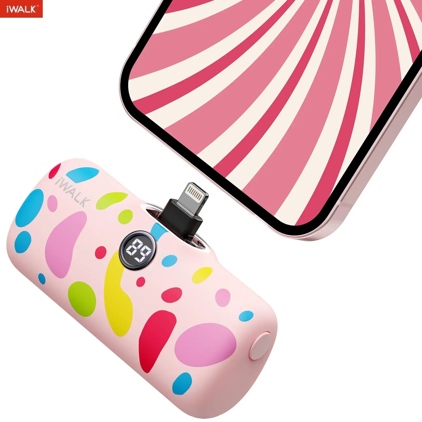 Cargador portátil iWALK Capsule con patrón colorido