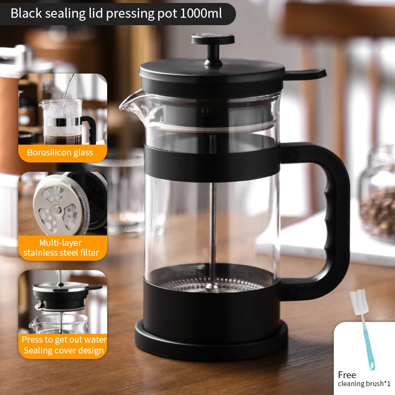 Cafetera de prensa francesa 1000 ml con filtro