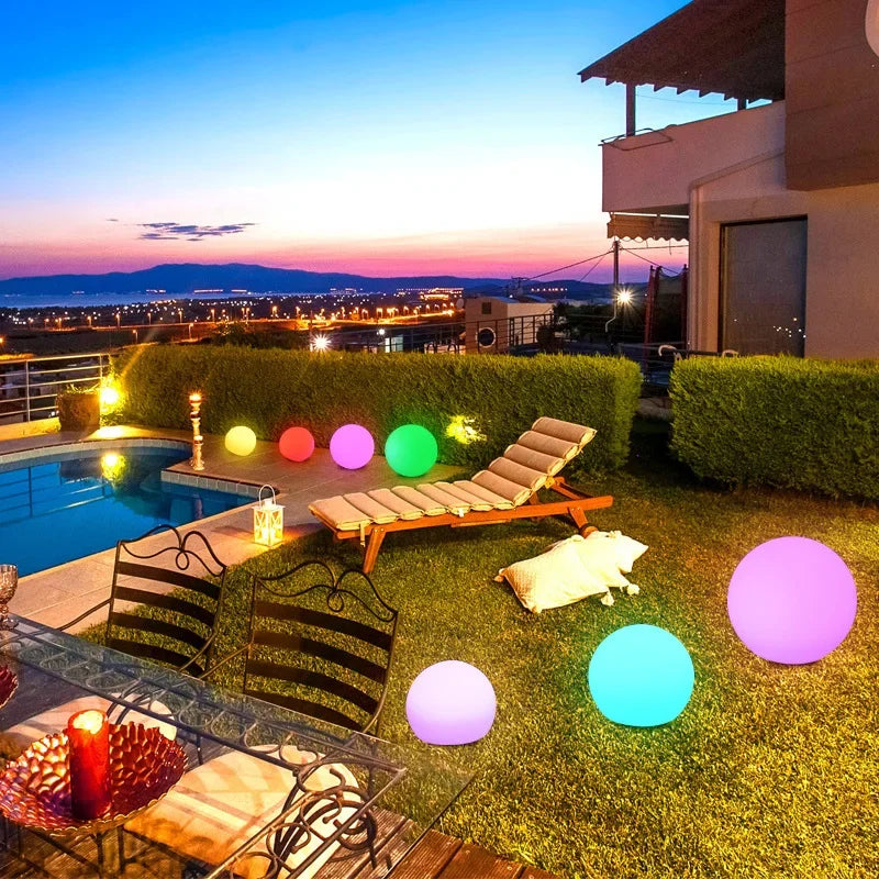 Luces LED de bola para jardín con control remoto
