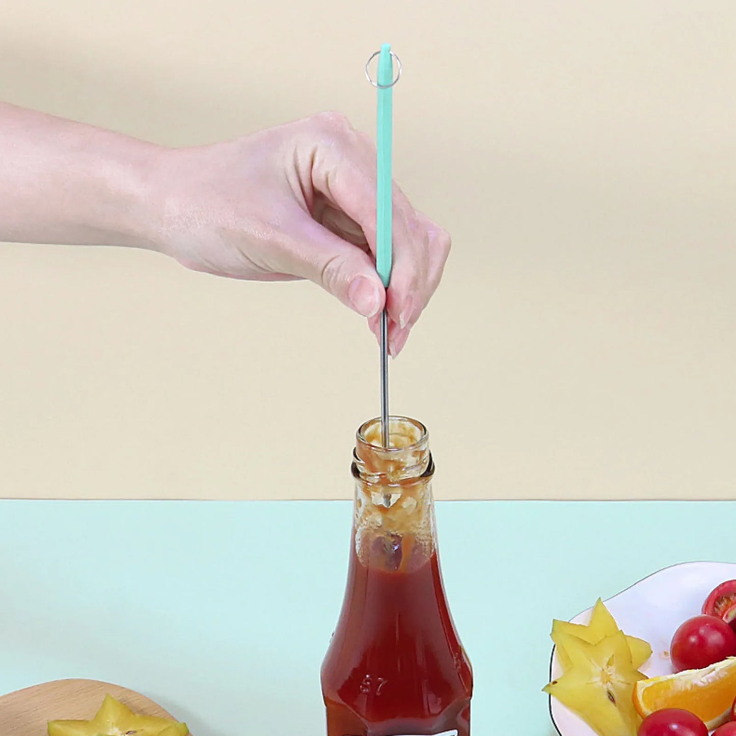 Mini Espátula Rascadora Retráctil de Silicona – Cuchara Telescópica para Frascos, Miel, Crema y Cosméticos