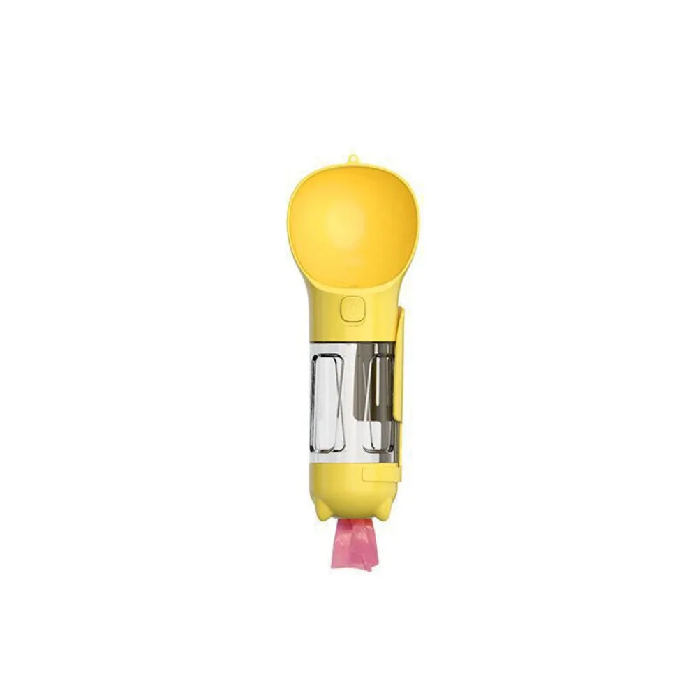 Dispensador 4 en 1 para perros y gatos – Botella de agua, comedero, y pala con bolsa integrada
