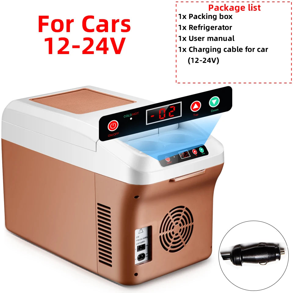 Mini nevera para el hogar y el automóvil de 15 L y pantalla digital