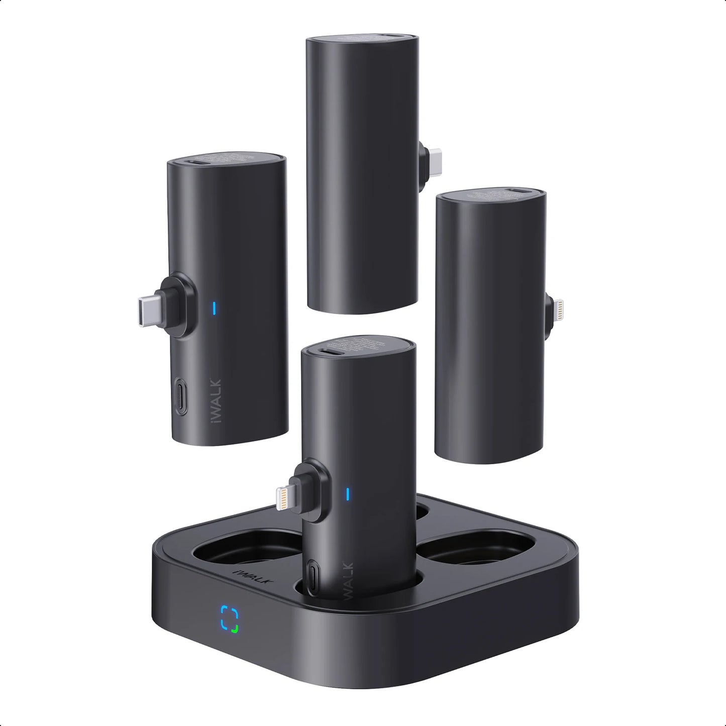 4 Estación de carga iWALK para cargadores portátiles de 4500 mAh, 4800 mAh y 5000 mAh