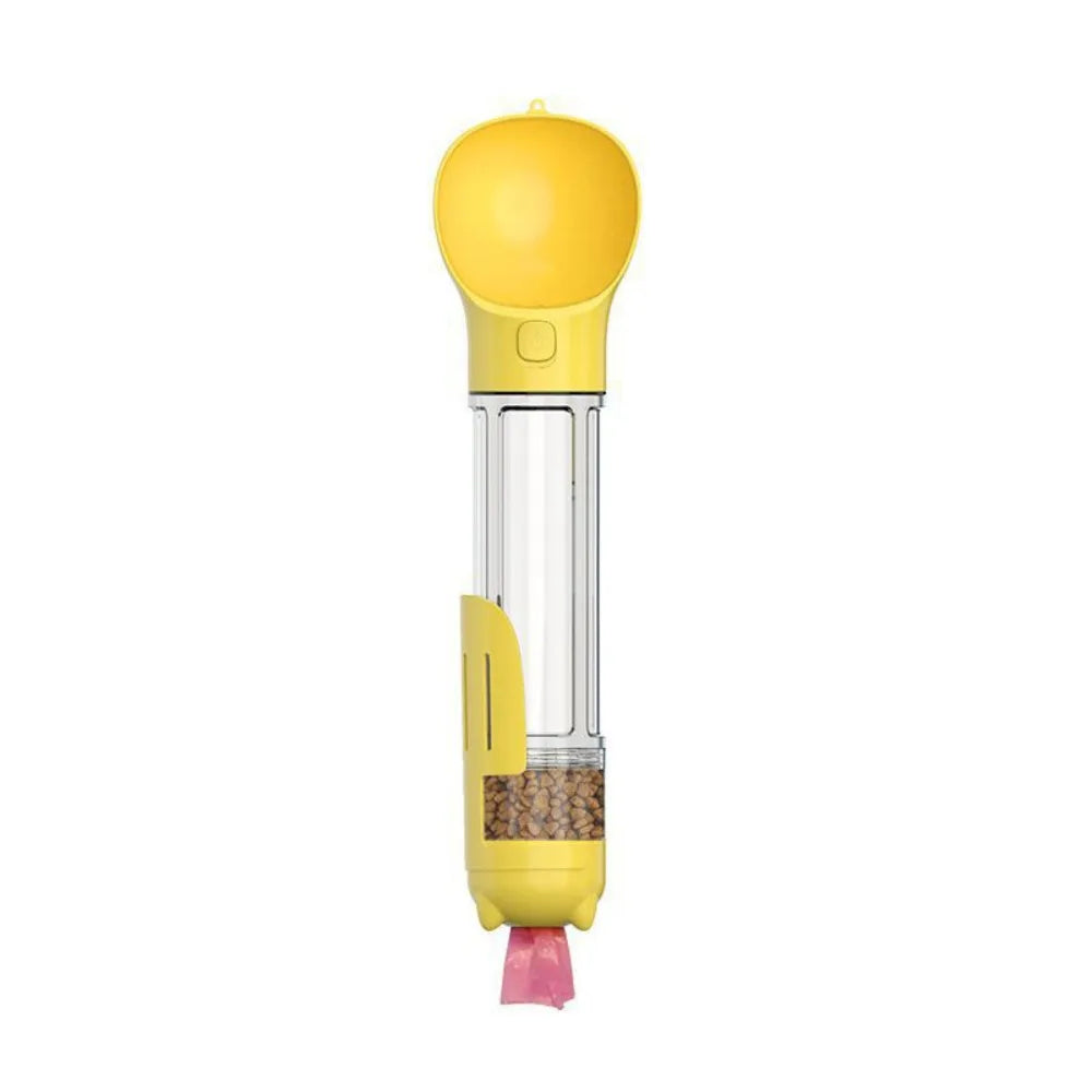 Dispensador 4 en 1 para perros y gatos – Botella de agua, comedero, y pala con bolsa integrada