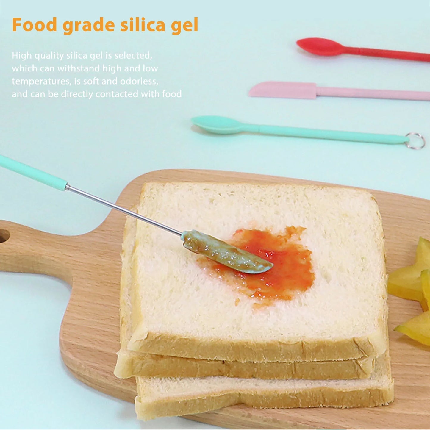 Mini Espátula Rascadora Retráctil de Silicona – Cuchara Telescópica para Frascos, Miel, Crema y Cosméticos