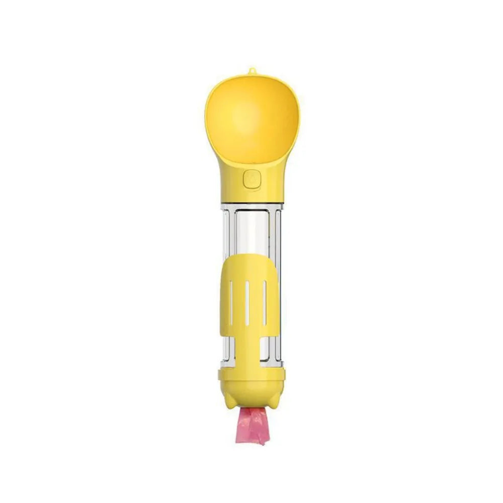 Dispensador 4 en 1 para perros y gatos – Botella de agua, comedero, y pala con bolsa integrada