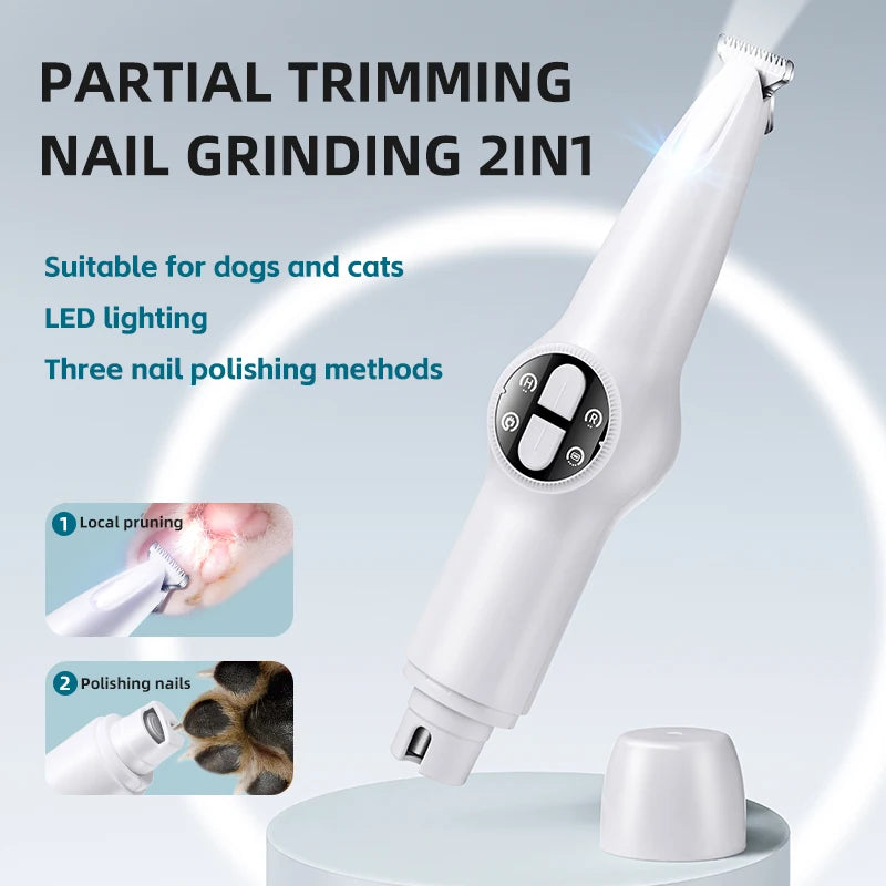 Cortauñas LED impermeable para perros y gatos – Recargable, luz LED para máxima visibilidad
