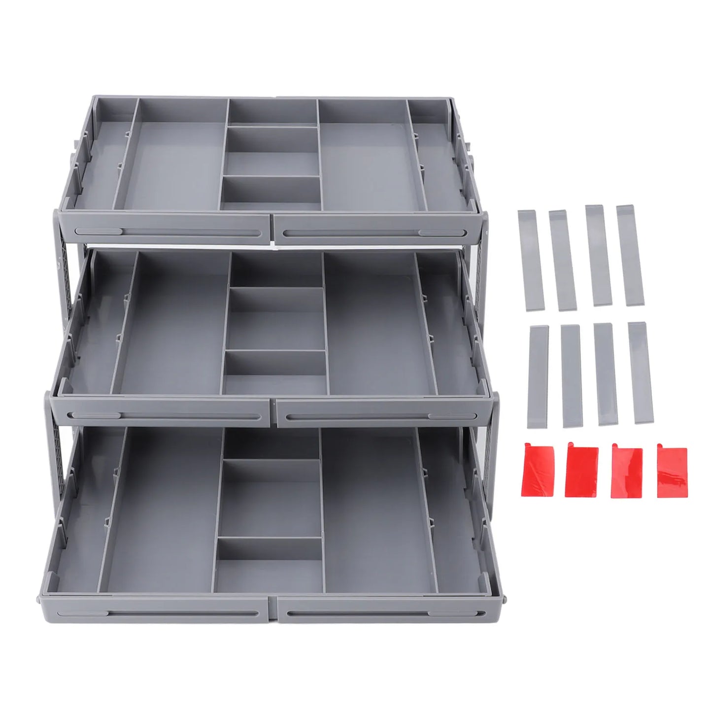 Organizador de cajones, extensible, plegable - GRIS