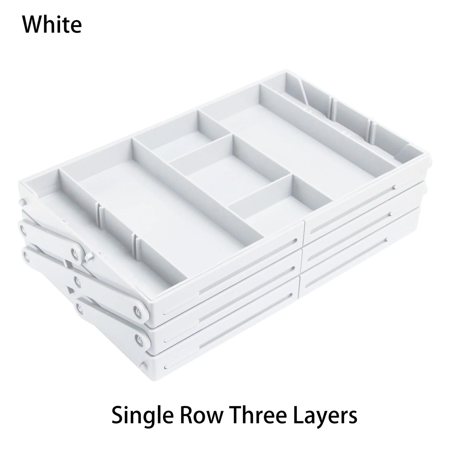 Organizador de cajones de 2 o 3 niveles, plegable y expandible - BLANCO