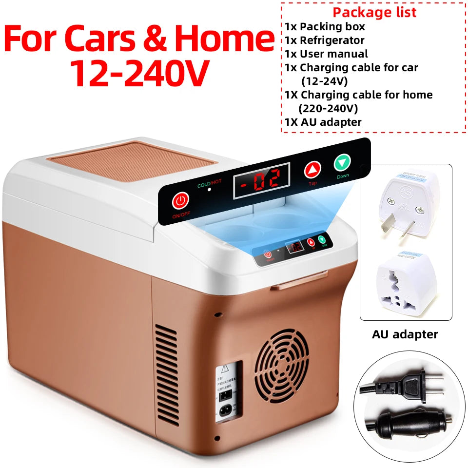 Mini nevera para el hogar y el automóvil de 15 L y pantalla digital