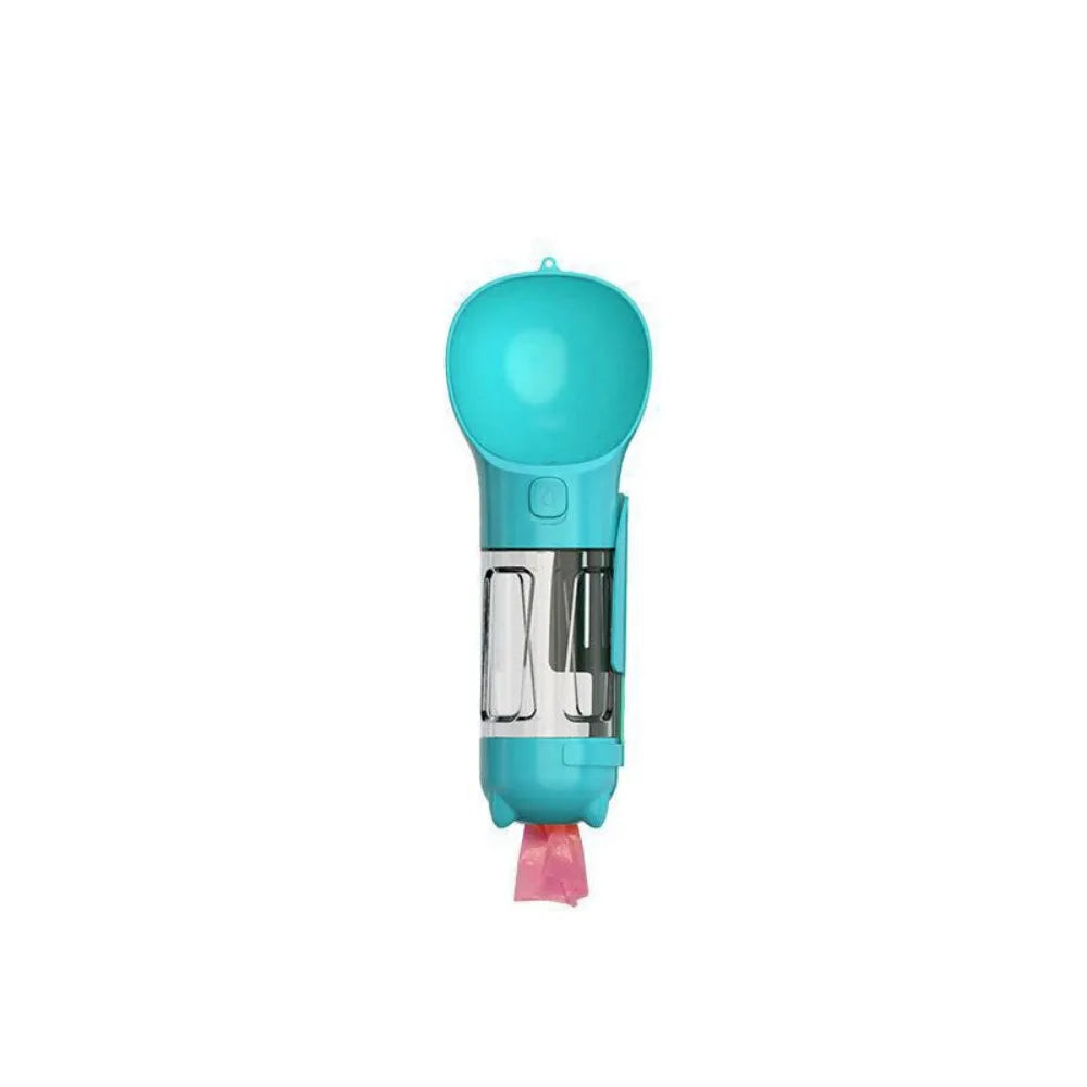 Dispensador 4 en 1 para perros y gatos – Botella de agua, comedero, y pala con bolsa integrada
