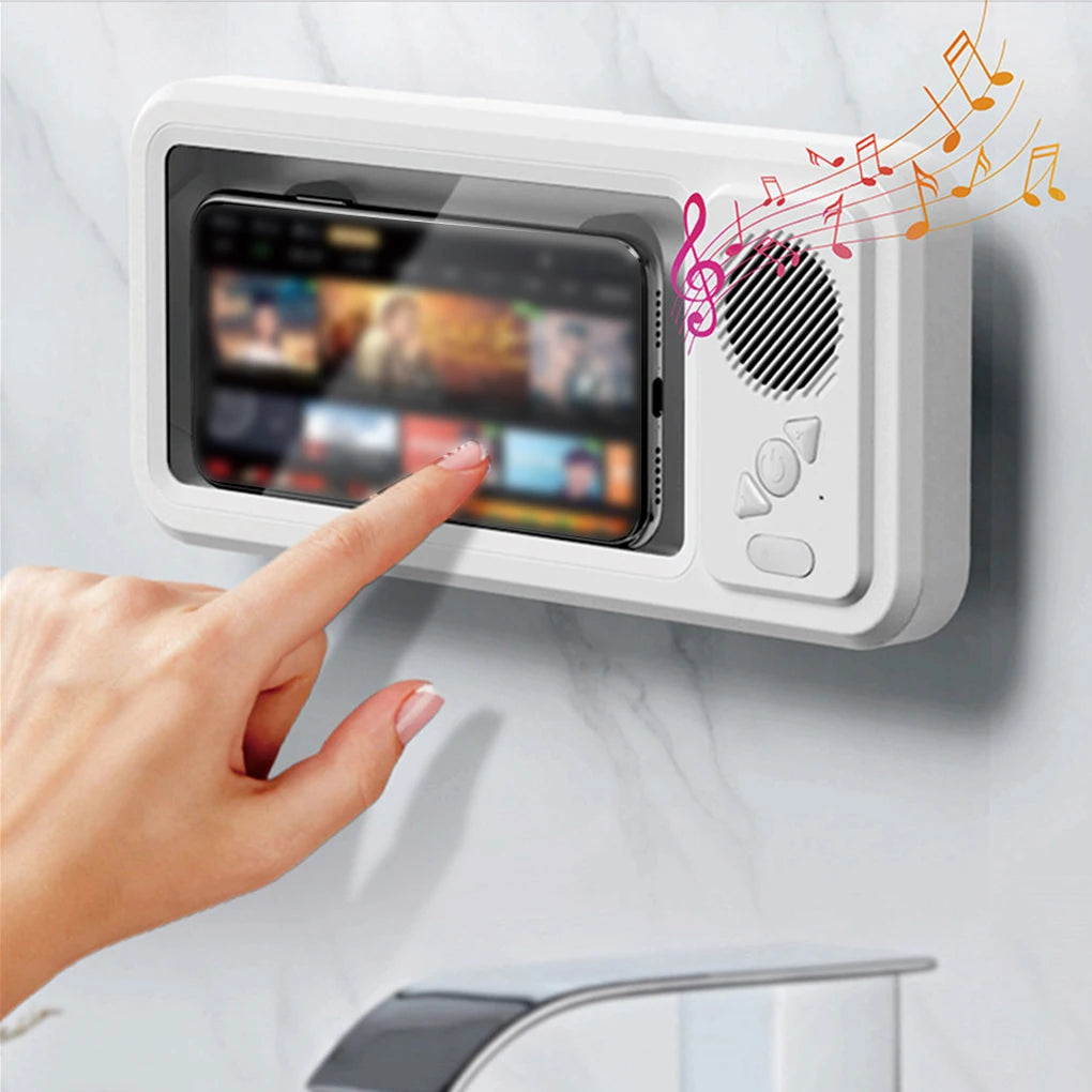 Soporte Impermeable para Móvil con Bluetooth – Escucha Música o Mira Series en la Ducha sin Preocupaciones