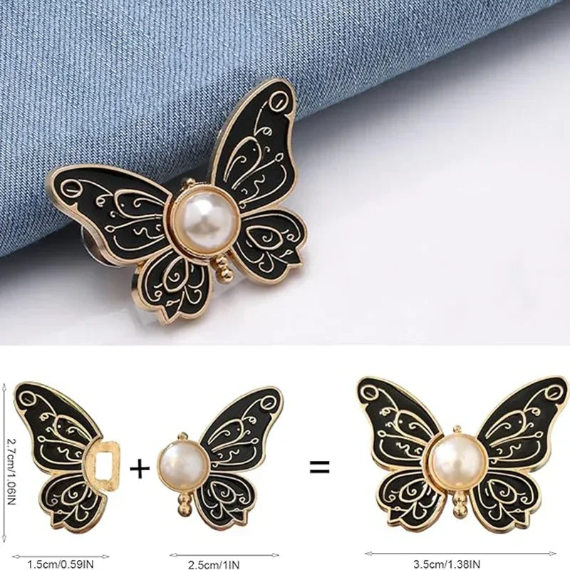 Hebilla Ajustable de Cintura – Mariposa con perla