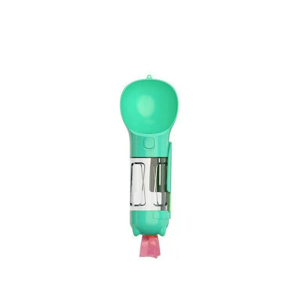 Dispensador 4 en 1 para perros y gatos – Botella de agua, comedero, y pala con bolsa integrada
