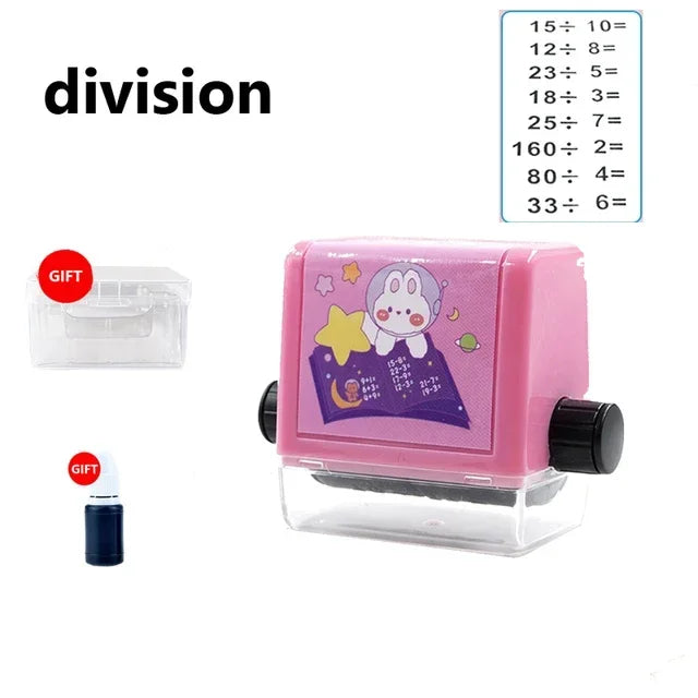 Sello Rodillo 2 en 1 para Matemáticas – Multiplicación, División, Sumar, Restar