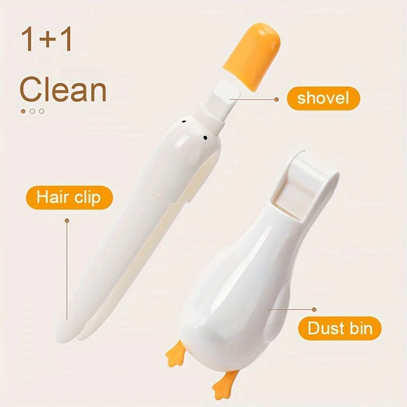 Pinza 2 en 1 con clip de limpieza y diseño de doble cabezal en forma de pato
