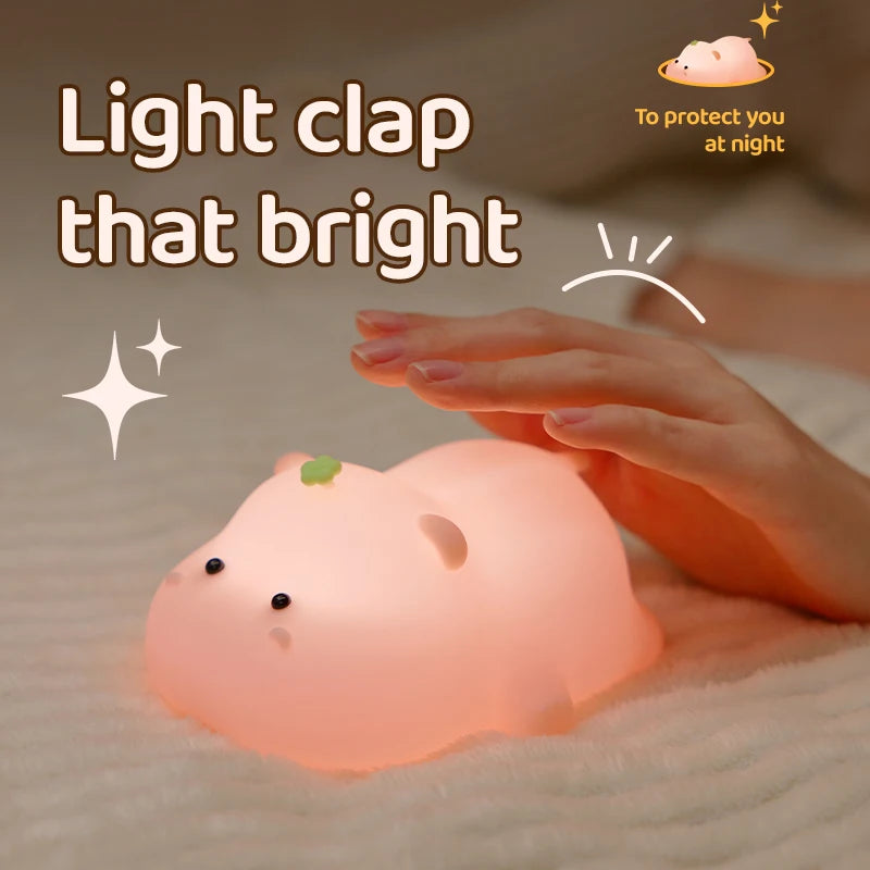 Conejito de Silicona Recargable – Lámpara Nocturna Táctil con Temporizador