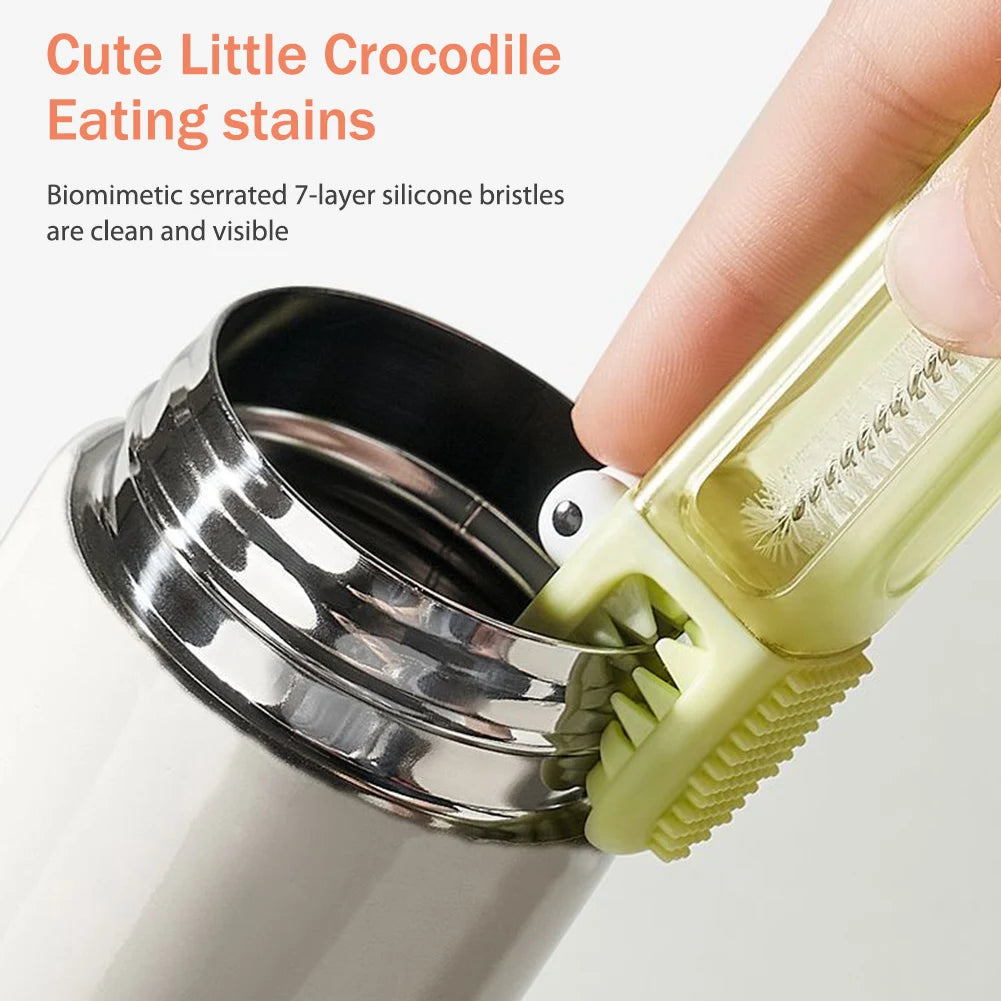 Cepillo de limpieza 3 en 1 multiusos, con forma de cocodrilo