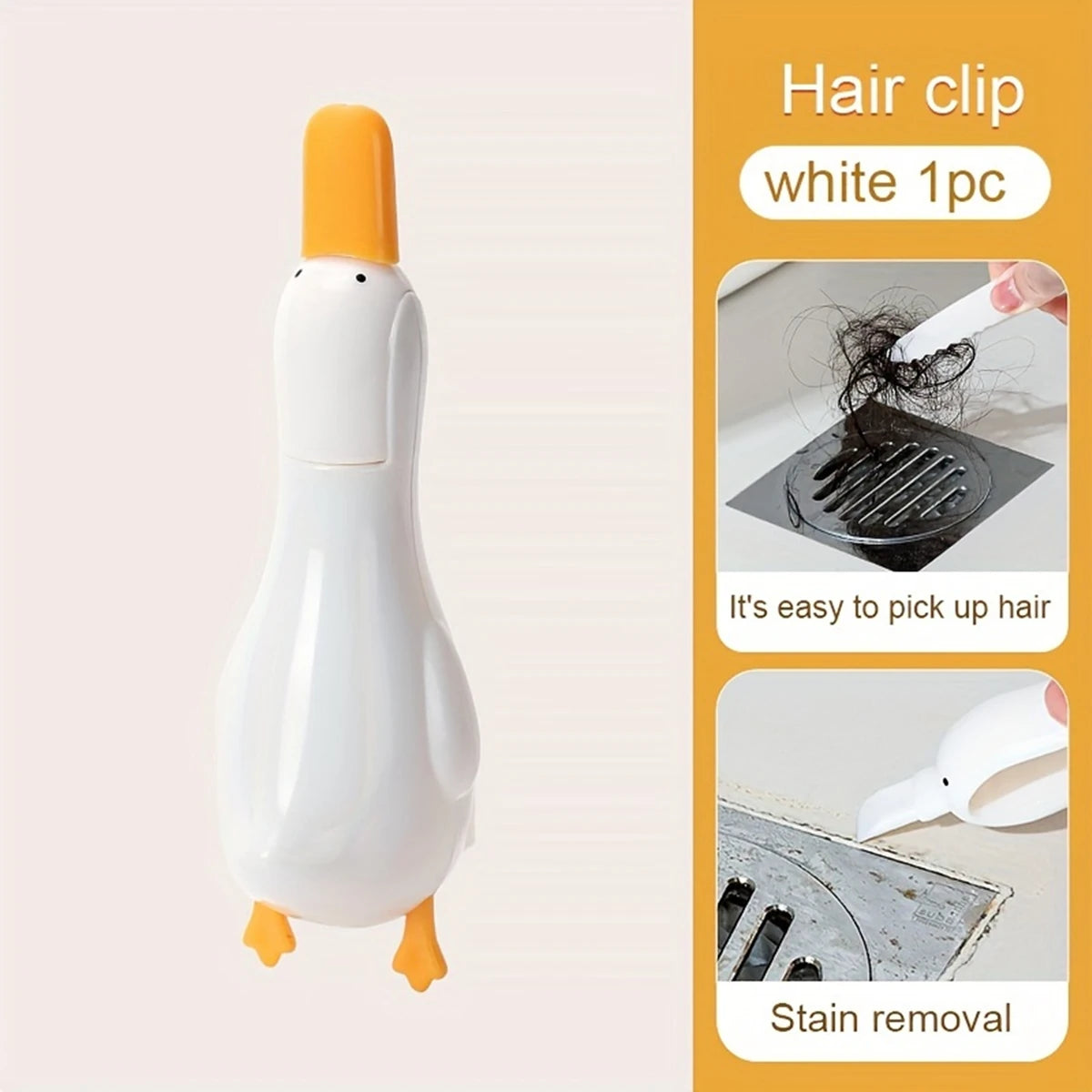 Pinza 2 en 1 con clip de limpieza y diseño de doble cabezal en forma de pato