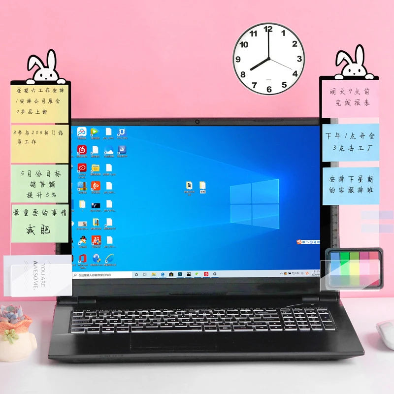 Tablón de notas acrílico para monitor – Mensajes, recordatorios y soporte multimedia