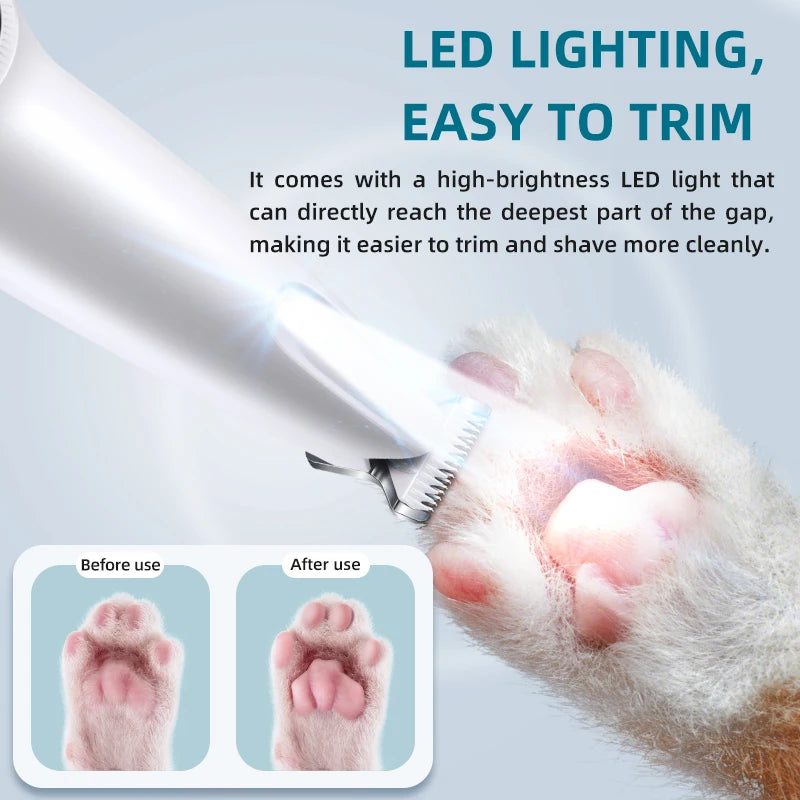 Cortauñas LED impermeable para perros y gatos – Recargable, luz LED para máxima visibilidad