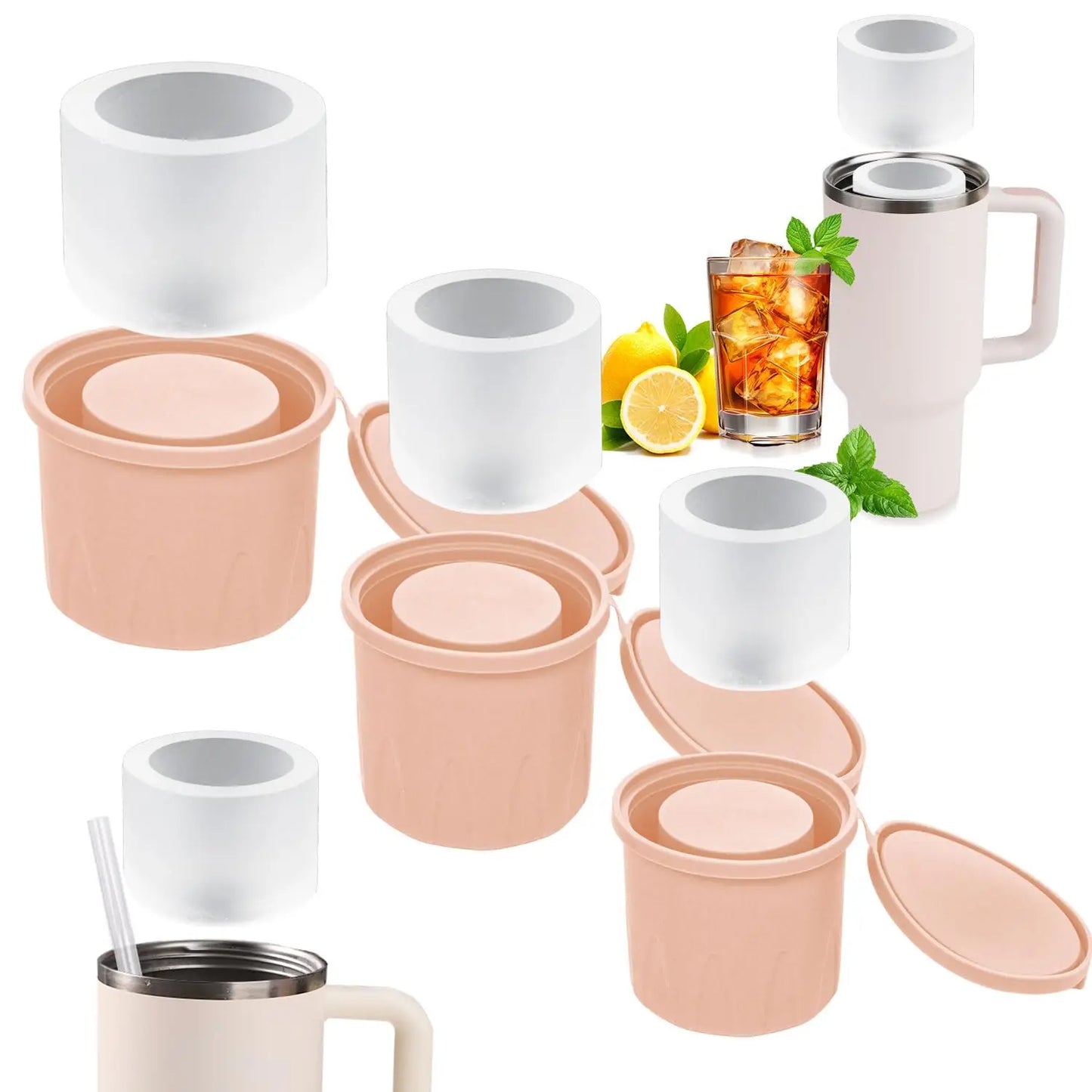 1-3 Molde cilíndrico para hielo - Taza térmica
