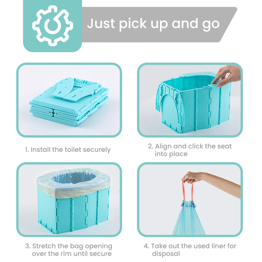 Inodoro Portátil Plegable para Niños – Asiento de Viaje Reutilizable y Lavable