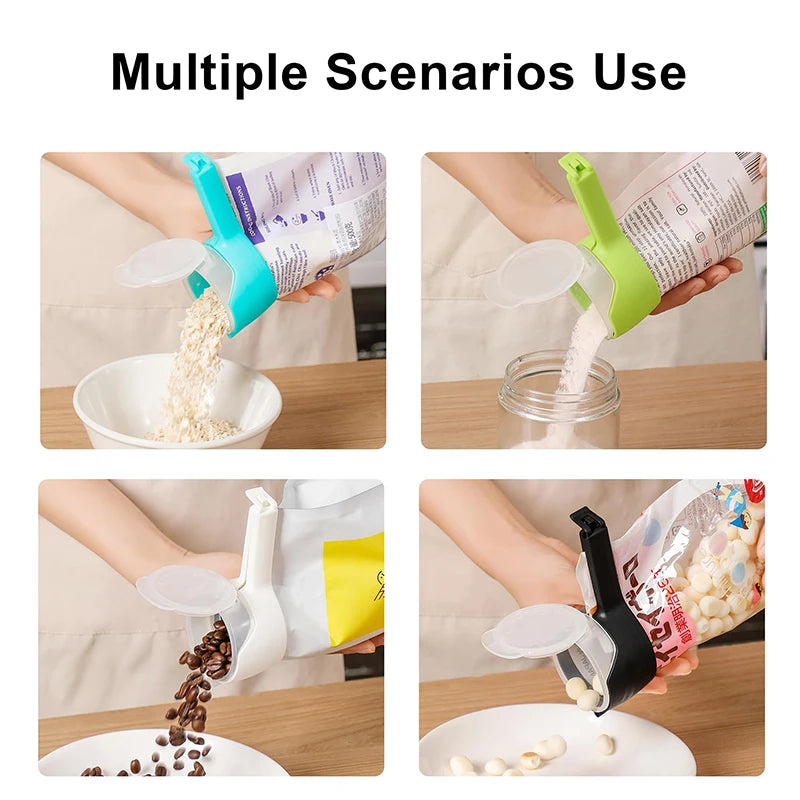 Paquete de 4 clips duraderos para bolsas con boquilla
