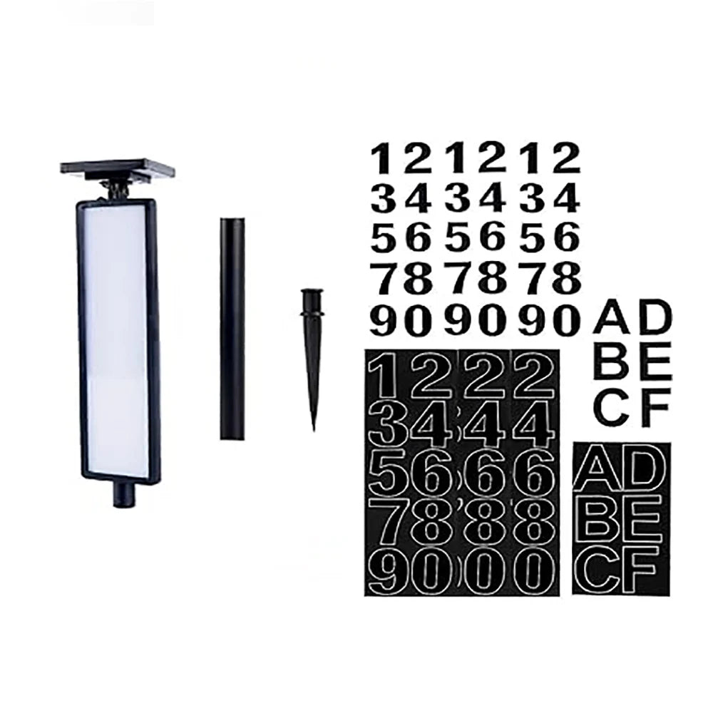 Letrero números con luz solar, iluminado con LED