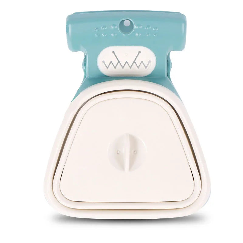 Recogedor y dispensador de bolsas para excrementos de perro, plegable