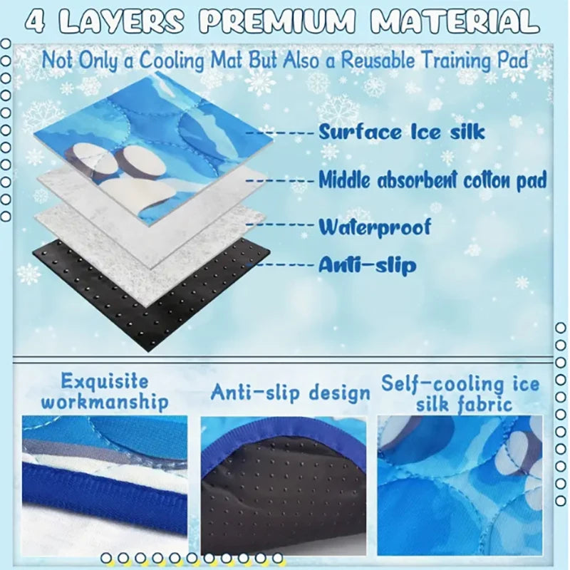 Almohadilla de hielo grande para mascotas de 77 x 100 cm