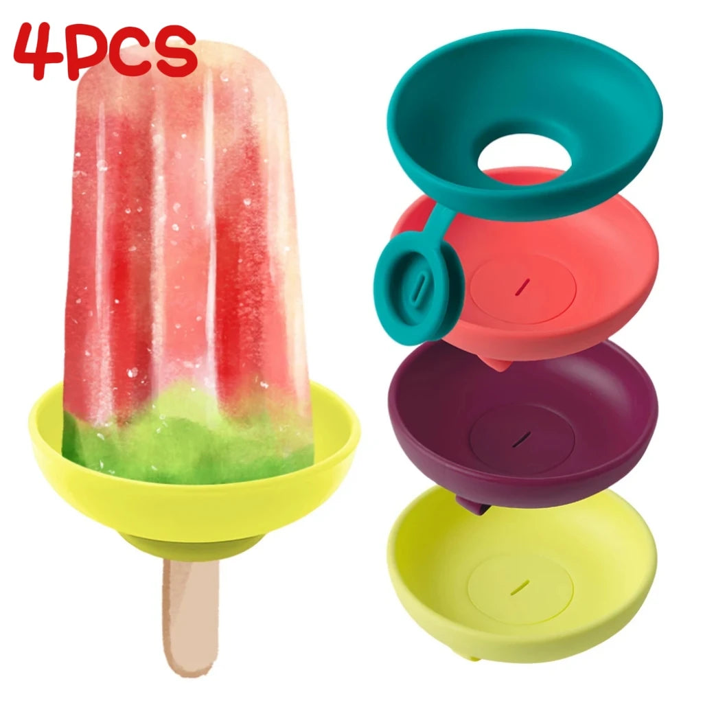 Soporte de silicona antigoteo para helado, reutilizable y portátil
