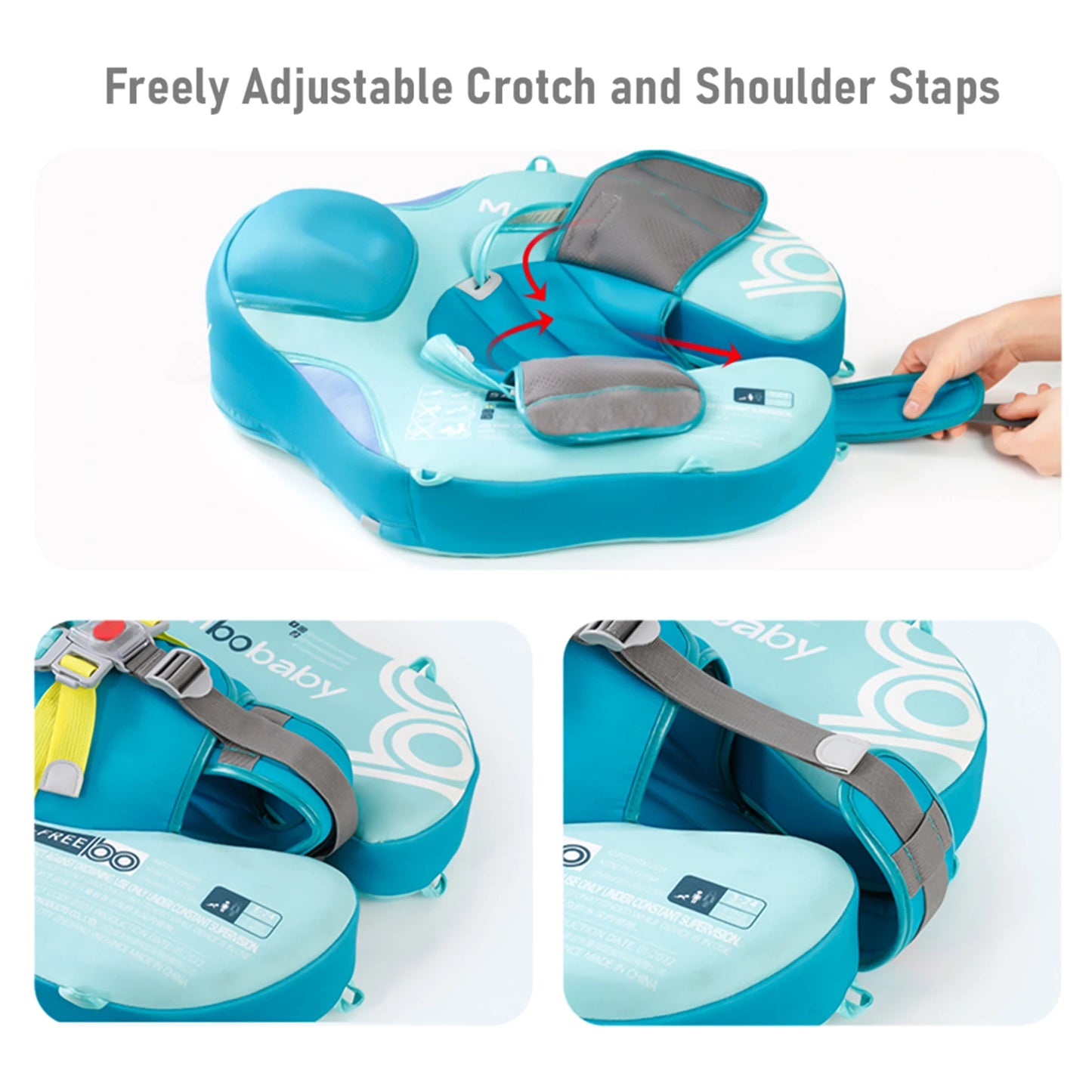 Flotador Mambobaby no inflable para bebé, con dosel, para la cintura y el pecho
