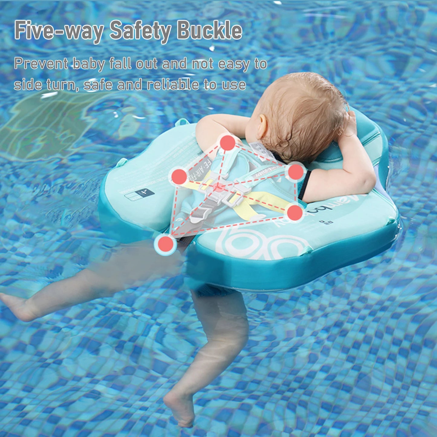 Flotador Mambobaby no inflable para bebé, con dosel, para la cintura y el pecho